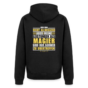 Unsurpassed performance as a magician - Unisex Premium Organic Zip Hoodie - black - Back - Nico (187cm)