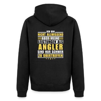 Unmatched performance as an angler - Unisex Premium Organic Zip Hoodie - black - Back - Nico (187cm)