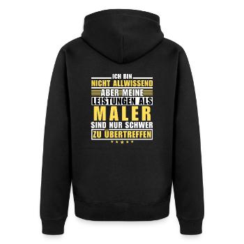 Unsurpassed performance as a painter - Unisex Premium Organic Zip Hoodie - black - Back - Nico (187cm)