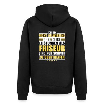 Des performances inégalées en tant que coiffeur - Veste à capuche bio Premium Unisexe - noir - Dos - Nico (187cm)