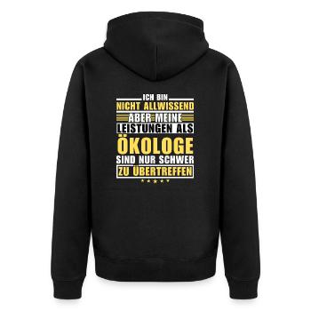 Unsurpassed performance as an ecologist - Unisex Premium Organic Zip Hoodie - black - Back - Nico (187cm)