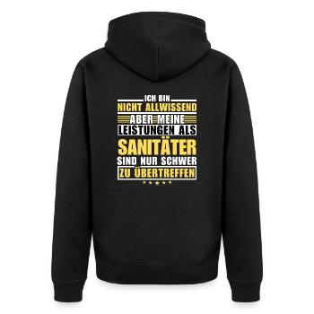 Unmatched performance as a paramedic - Unisex Premium Organic Zip Hoodie - black - Back - Nico (187cm)