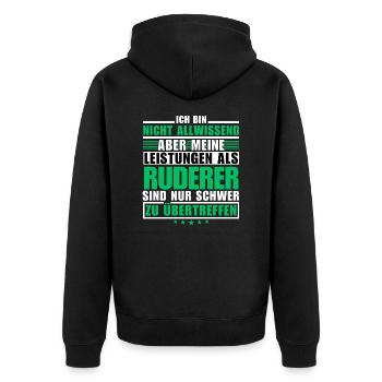 Unsurpassed performance as a rower - Unisex Premium Organic Zip Hoodie - black - Back - Nico (187cm)