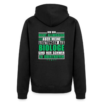 Unsurpassed achievement as a biologist - Unisex Premium Organic Zip Hoodie - black - Back - Nico (187cm)