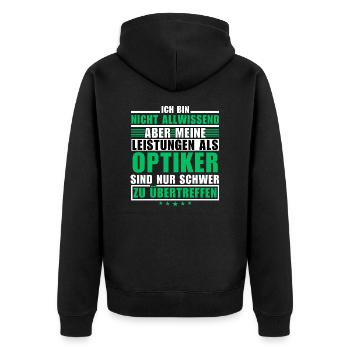 Des performances inégalées en tant qu’opticien - Veste à capuche bio Premium Unisexe - noir - Dos - Nico (187cm)