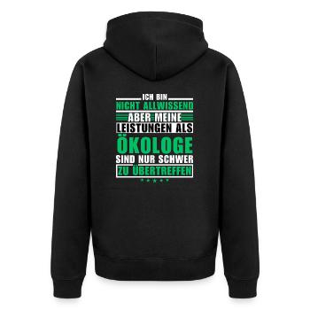 Unsurpassed performance as an ecologist - Unisex Premium Organic Zip Hoodie - black - Back - Nico (187cm)