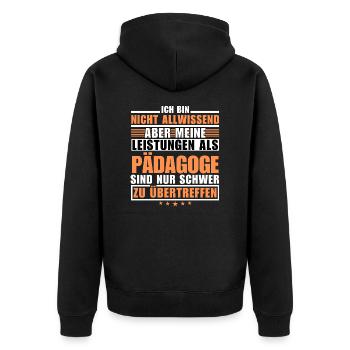 Unmatched achievement as an educator - Unisex Premium Organic Zip Hoodie - black - Back - Nico (187cm)