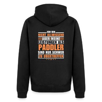 Unmatched performance as a paddler - Unisex Premium Organic Zip Hoodie - black - Back - Nico (187cm)