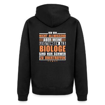 Unsurpassed achievement as a biologist - Unisex Premium Organic Zip Hoodie - black - Back - Nico (187cm)