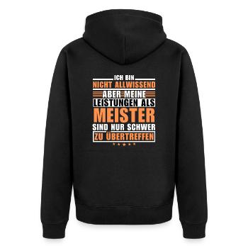 Unsurpassed performance as a champion - Unisex Premium Organic Zip Hoodie - black - Back - Nico (187cm)