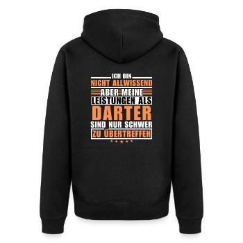 Unsurpassed performance as a darter - Unisex Premium Organic Zip Hoodie - black - Back - Nico (187cm)