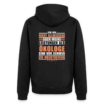 Unsurpassed performance as an ecologist - Unisex Premium Organic Zip Hoodie - black - Back - Nico (187cm)