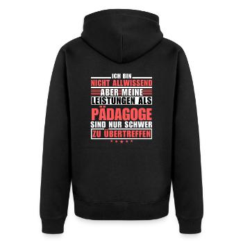 Unmatched achievement as an educator - Unisex Premium Organic Zip Hoodie - black - Back - Nico (187cm)