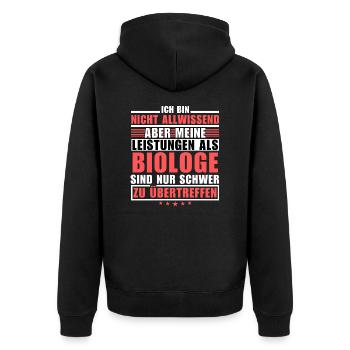 Unsurpassed achievement as a biologist - Unisex Premium Organic Zip Hoodie - black - Back - Nico (187cm)