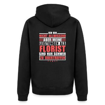 Unrivalled performance as a florist - Unisex Premium Organic Zip Hoodie - black - Back - Nico (187cm)