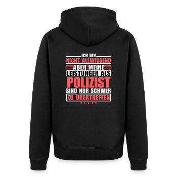 Des performances inégalées en tant que policier - Veste à capuche bio Premium Unisexe - noir - Dos - Nico (187cm)