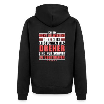 Des performances inégalées en tant que tourneur - Veste à capuche bio Premium Unisexe - noir - Dos - Nico (187cm)