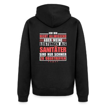 Unmatched performance as a paramedic - Unisex Premium Organic Zip Hoodie - black - Back - Nico (187cm)