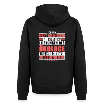 Unsurpassed performance as an ecologist - Unisex Premium Organic Zip Hoodie - black - Back - Nico (187cm)