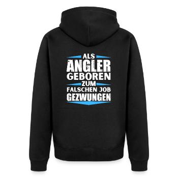Le pêcheur a atterri dans le mauvais emploi - Veste à capuche bio Premium Unisexe - noir - Dos - Nico (187cm)