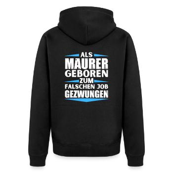 Un maçon a décroché le mauvais emploi - Veste à capuche bio Premium Unisexe - noir - Dos - Nico (187cm)