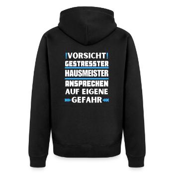 Ne parlez pas à un concierge stressé ! - Veste à capuche bio Premium Unisexe - noir - Dos - Nico (187cm)