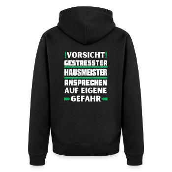 Ne parlez pas à un concierge stressé ! - Veste à capuche bio Premium Unisexe - noir - Dos - Nico (187cm)
