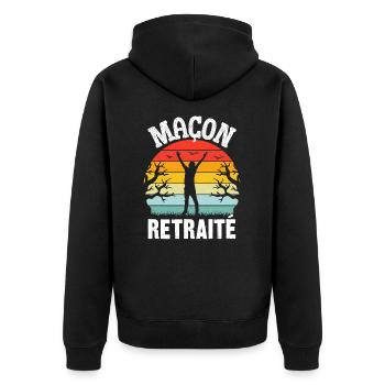 maçon retraité - Veste à capuche bio Premium Unisexe - noir - Dos - Nico (187cm)