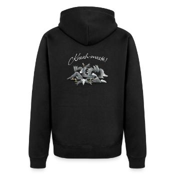 Kraah-masté! Yoga Vibes Crows Meditation Ravens - Unisex Premium Organic Zip Hoodie - black - Back - Nico (187cm)