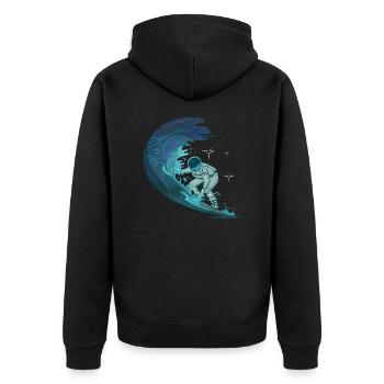 ASTRONAUTE SPACE SURFER SURF SURF MOTIF - Veste à capuche bio Premium Unisexe - noir - Dos - Nico (187cm)