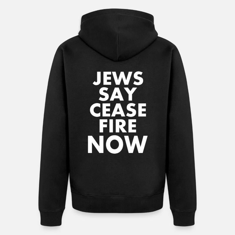 Jews say ceasefire now - Veste à capuche bio Premium Unisexe - noir