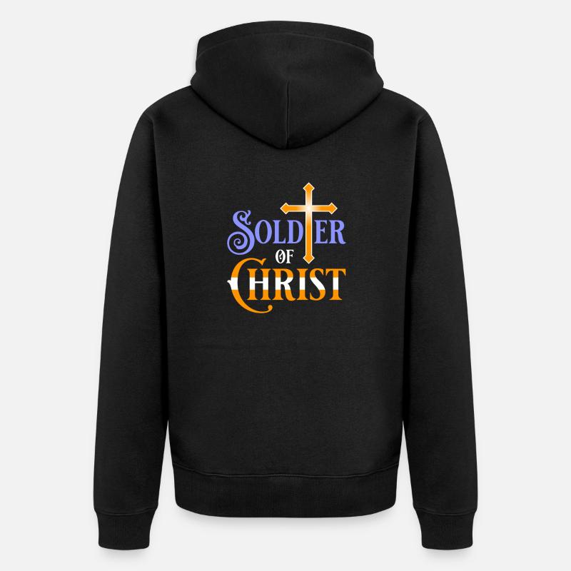 Soldat du Christ - Veste à capuche bio Premium Unisexe - noir