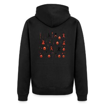 yoga - Veste à capuche bio Premium Unisexe - noir - Dos - Nico (187cm)