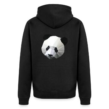 Polygon Panda - Unisex Premium Bio Zip Hoodie - Schwarz - Hinten - Nico (187cm)