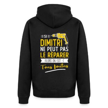 Si Dimitri ne peut pas le réparer on est foutus - Veste à capuche bio Premium Unisexe - noir - Dos - Nico (187cm)