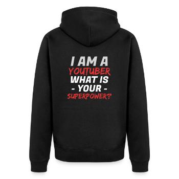 Youtube Youtuber Geschenkideen Hobby - Unisex Premium Bio Zip Hoodie - Schwarz - Hinten - Nico (187cm)