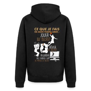 Basket temps libre Cadeau Homme Basketball - Veste à capuche bio Premium Unisexe - noir - Dos - Nico (187cm)