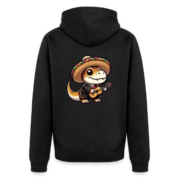 Cinco de Mayo T-Rex Mariachi Party - Unisex Premium Organic Zip Hoodie - black - Back - Nico (187cm)