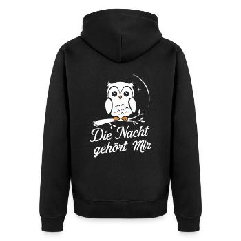 oiseau de nuit hibou hibou oiseau - Veste à capuche bio Premium Unisexe - noir - Dos - Nico (187cm)