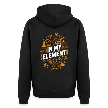 Chemiker Chemie Wissenschaft Atom Molecule - Unisex Premium Bio Zip Hoodie - Schwarz - Hinten - Nico (187cm)