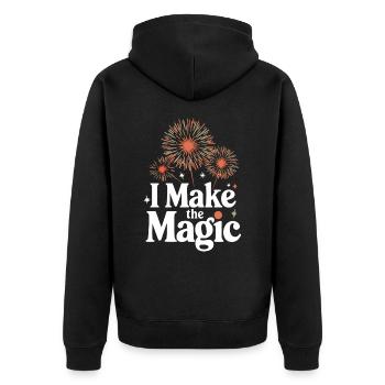 Pyrotechnics Fireworks Pyrotechnics - Unisex Premium Organic Zip Hoodie - black - Back - Nico (187cm)