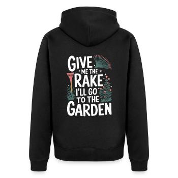 Gardener Garden Plants Gardening - Unisex Premium Organic Zip Hoodie - black - Back - Nico (187cm)