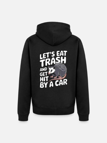 Opossum Possum Animal - Unisex Premium Organic Zip Hoodie - black