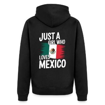 Mexico Mexico Mexican Spanish - Unisex Premium Organic Zip Hoodie - black - Back - Nico (187cm)