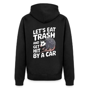 Opossum Possum Animal - Unisex Premium Organic Zip Hoodie - black - Back - Nico (187cm)