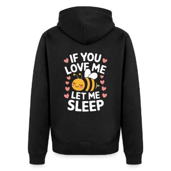 Honigbiene Imker Bienen Biene - Unisex Premium Bio Zip Hoodie - Schwarz - Hinten - Nico (187cm)