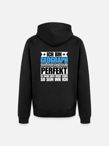Perfekter Geograph - Unisex Premium Bio Zip Hoodie - Schwarz