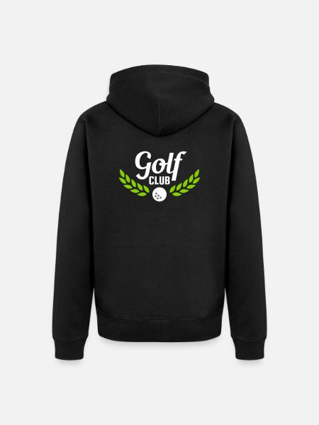 Golfclub (Lorbeerkranz, Golfball) - Unisex Premium Bio Zip Hoodie - Schwarz