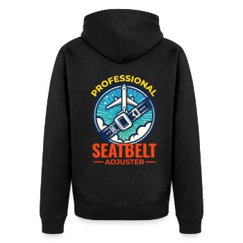 Flugbegleiter Flugbegleiter Flugbegleiterin Flugbegleiterin - Unisex Premium Bio Zip Hoodie - Schwarz - Hinten - Nico (187cm)