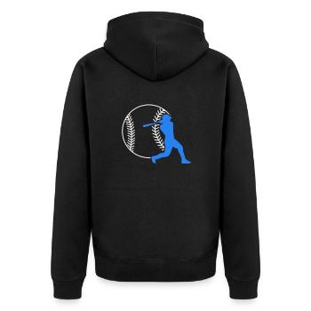Baseballer Baseballschläger Baseball - Unisex Premium Bio Zip Hoodie - Schwarz - Hinten - Nico (187cm)